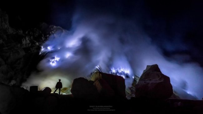 Фантастический вулкан в Индонезии