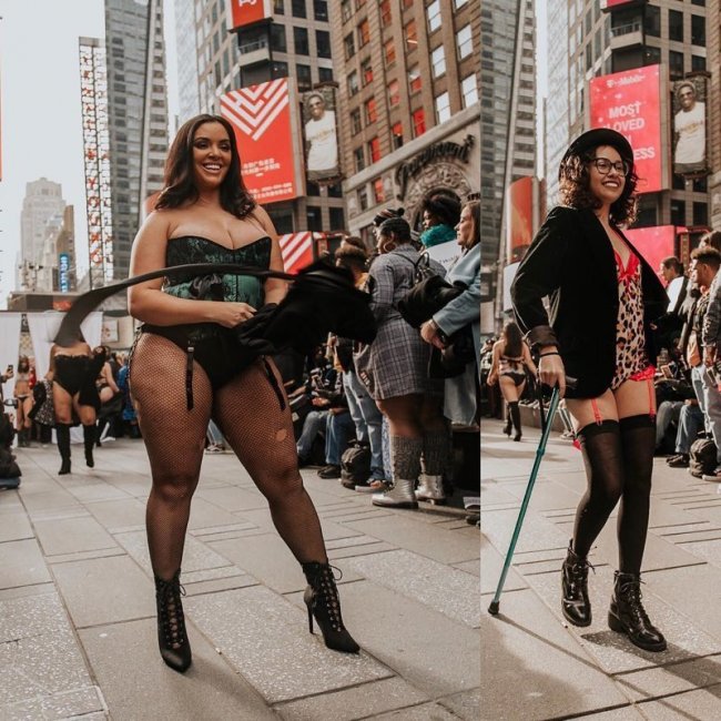 В Манхэттене прошел марш женщин в нижнем белье