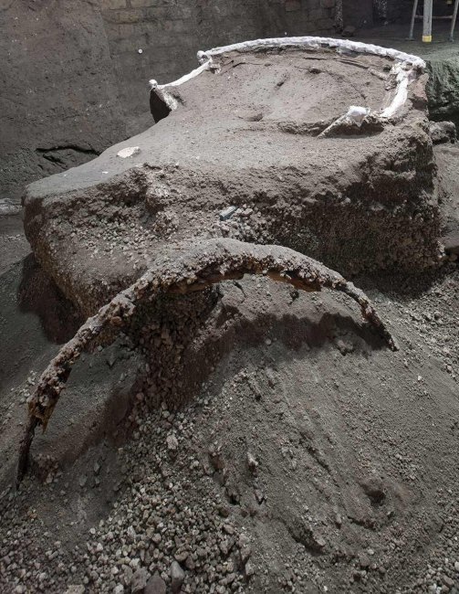 Уникальная древнеримская церемониальная колесница, найденная в Помпеях